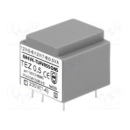 1 pcs x BREVE TUFVASSONS - TEZ0.5/D230/12-12V - Transformer: encapsulated, 0.5VA, 230VAC, 12V, 12V, 20.8mA, 20.8mA