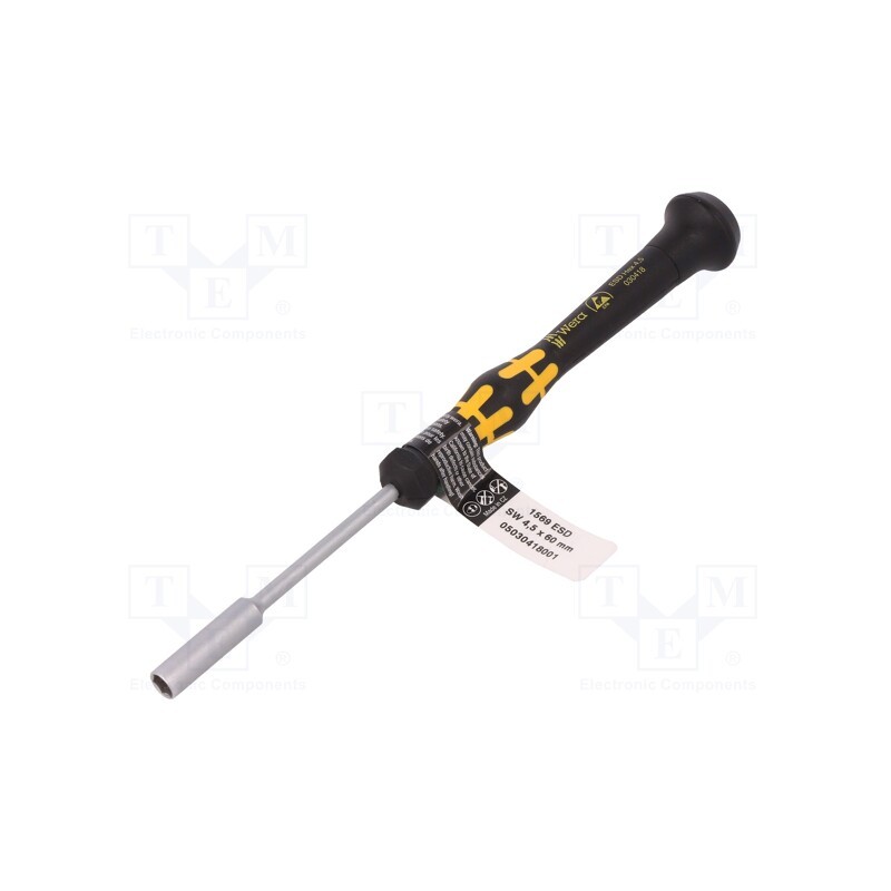 1 pcs x WERA - 5030418001 - Screwdriver, 6-angles socket, precision, ESD, Blade length: 60mm