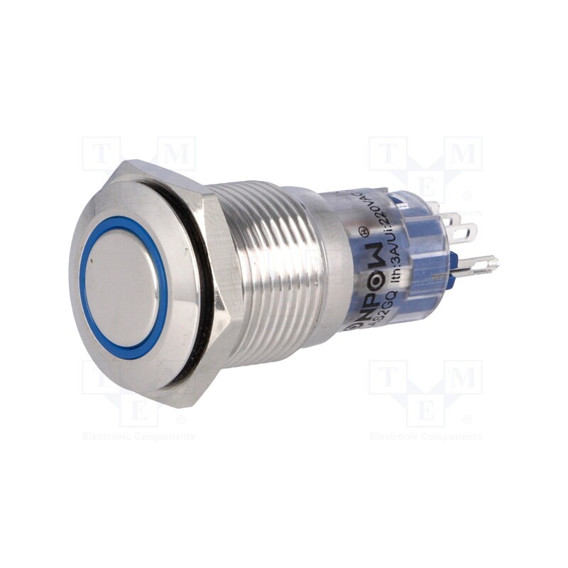 1 pcs x ONPOW - LAS2-GQF-11ZE/B12V/S-P - Switch: vandal resistant, Pos: 2, SPDT, 0.5A/220VAC, 1A/24VDC, IP65