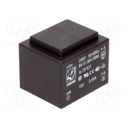 1 pcs x HAHN - BV EI 304 2890 - Transformer: encapsulated, 2VA, 230VAC, 15V, 133mA, PCB, BVEI