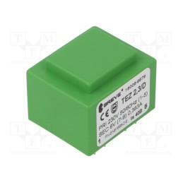 1 pcs x BREVE TUFVASSONS - TEZ2.3/D230/6V TA40 - Transformer: encapsulated, 2.3VA, 230VAC, 6V, 383mA, PCB, IP00, TEZ