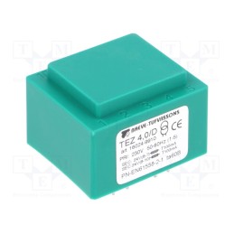1 pcs x BREVE TUFVASSONS - TEZ4/D230/24-24V - Transformer: encapsulated, 4VA, 230VAC, 24V, 24V, 83.3mA, 83.3mA