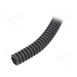 50 m x PAWBOL - 6109-50/750P - Protective tube, Size: 16, PVC, dark grey, L: 50m, 750N, Øint: 11mm