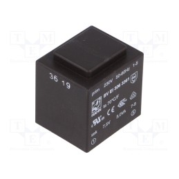 1 pcs x HAHN - BV EI 306 3361 - Transformer: encapsulated, 3VA, 230VAC, 7.5V, 400mA, PCB, BVEI