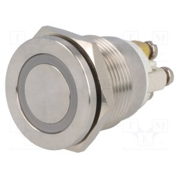 1 pcs x ONPOW - GQ19PF-10E/B/12V/S - Switch: vandal resistant, Pos: 2, SPST-NO, 0.5A/220VAC, 2A/36VDC