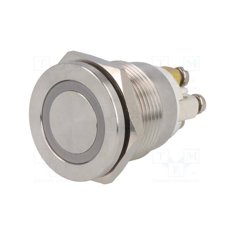 1 pcs x ONPOW - GQ19PF-10E/B/12V/S - Switch: vandal resistant, Pos: 2, SPST-NO, 0.5A/220VAC, 2A/36VDC