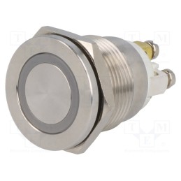 1 pcs x ONPOW - GQ19PF-10E/R/12V/S - Switch: vandal resistant, Pos: 2, SPST-NO, 0.5A/220VAC, 2A/36VDC