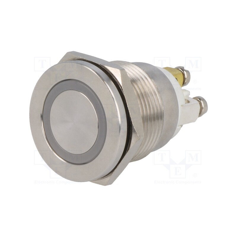 1 pcs x ONPOW - GQ19PF-10E/R/12V/S - Switch: vandal resistant, Pos: 2, SPST-NO, 0.5A/220VAC, 2A/36VDC