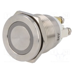 1 pcs x ONPOW - GQ19PF-10E/Y/24V/S - Switch: vandal resistant, Pos: 2, SPST-NO, 0.5A/220VAC, 2A/36VDC