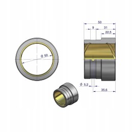 Axle bush set, high, c 330 360 50833085