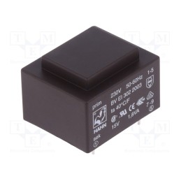 1 pcs x HAHN - BV EI 302 2003 - Transformer: encapsulated, 1.8VA, 230VAC, 15V, 120mA, PCB, BVEI
