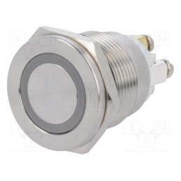 1 pcs x ONPOW - GQ19PF-10E/G/12V/S - Switch: vandal resistant, Pos: 2, SPST-NO, 0.5A/220VAC, 2A/36VDC