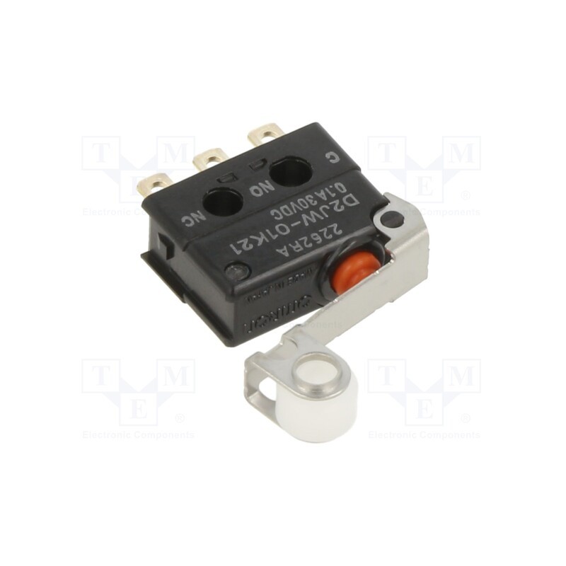 1 pcs x OMRON OCB - D2JW-01K21 - Microswitch SNAP ACTION, 0.1A/30VDC, with lever (with roller)