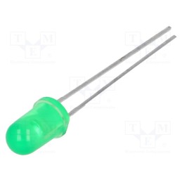 1 pcs x LITEON - LTL2R3KGD-EM - LED, 5mm, green, 38mcd, 30°, Front: convex, 1.8V, No.of term: 2