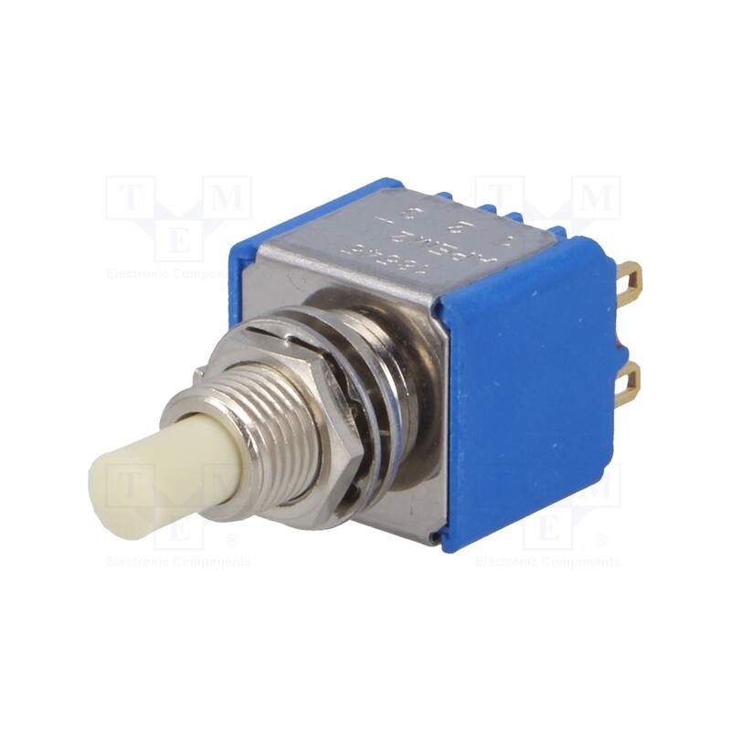 1 pcs x APEM - 18545CD - Switch: push-button, Pos: 2, DPDT, ON-(ON), Illumin: none, Ø6.5mm