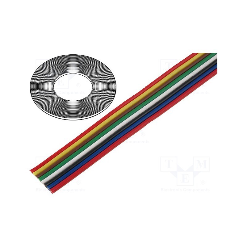 50 m x TECHNOKABEL - 0240 017 - Wire: ribbon, TLWY, 6x0.5mm2, stranded, Cu, unshielded, PVC, 150V