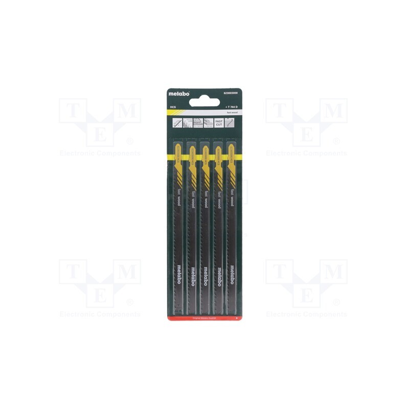 1 set x METABO - 623603000 - Hacksaw blade, wood,plastic, 155mm, 6teeth/inch, FAST WOOD, 5pcs.