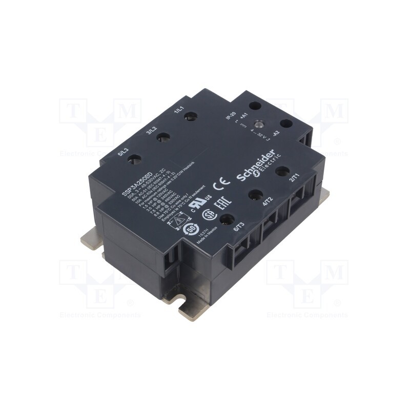 1 pcs x SCHNEIDER ELECTRIC - SSP3A250BD - Relay: solid state, 50A, Uswitch: 48÷530VAC, 3-phase, Series: SSP