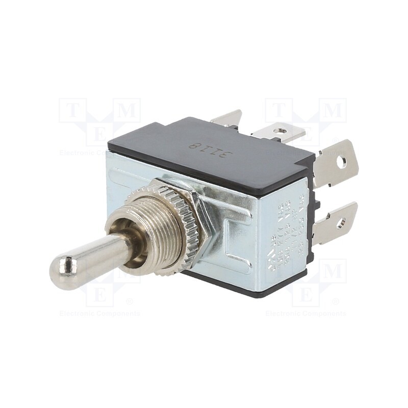 1 pcs x SWITCH COMPONENTS - TB1-2H-AC-1 - Switch: toggle, Pos: 3, DPDT, ON-OFF-(ON), 20A/125VAC, 50mΩ, 8N