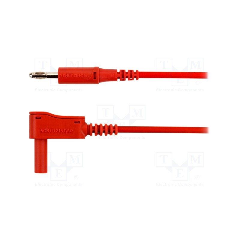 1 pcs x SCHu00dcTZINGER - AL 7622 NI / 2.5 / 200 / RT - Test lead, 70VDC, 32A, banana plug 4mm,angular banana plug 4mm