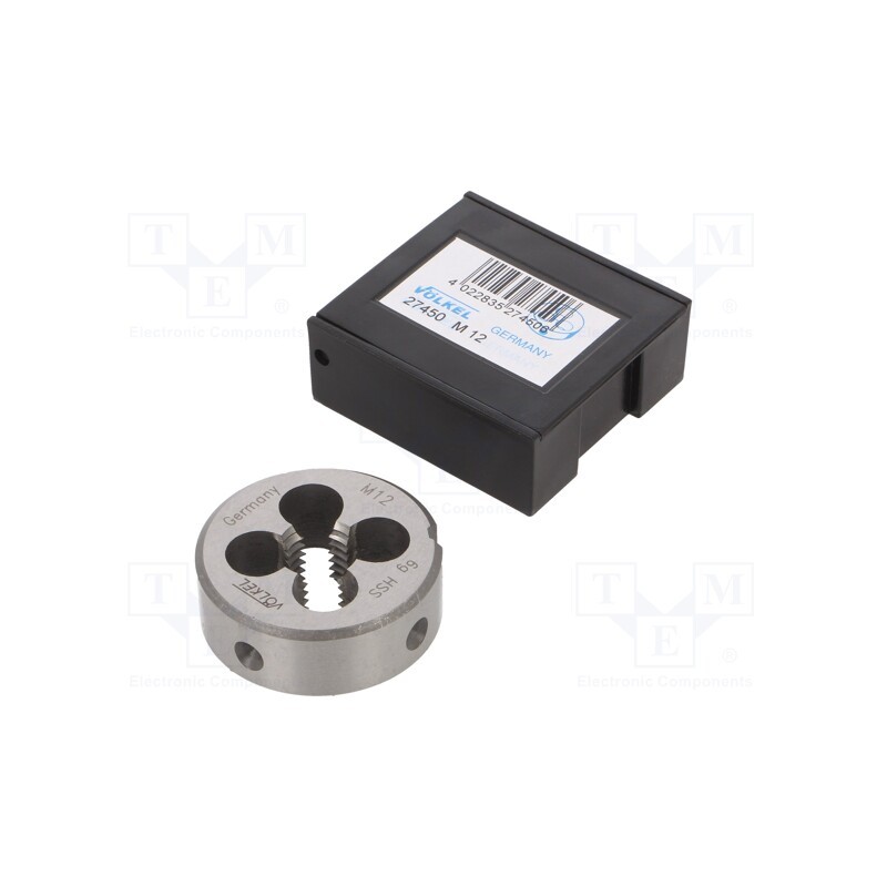 1 pcs x Vu00d6LKEL - 27450 - Threading die, high speed steel stal szybkotnąca HSS, M12, 1.75