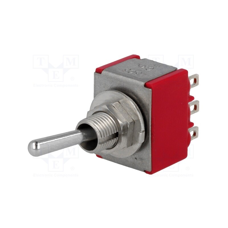 1 pcs x C&K - 7303SYZQE - Switch: toggle, Pos: 3, 3P3T, ON-OFF-ON, 2A/250VAC, 5A/28VDC, IP40