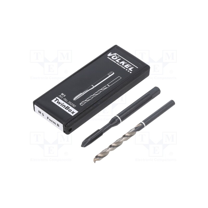 1 set x Vu00d6LKEL - 35292 - Tap, high speed steel cobalt HSS-E, M5, 0.8, ISO2/6H, 2pcs.