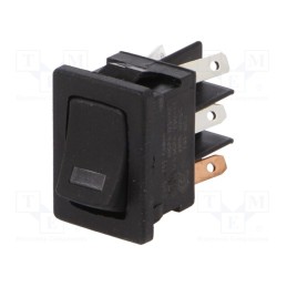 1 pcs x C&K - DM64J72S205Q3 - ROCKER, DPST, Pos: 2, ON-OFF, 10A/125VAC, black, LED, -20÷65°C