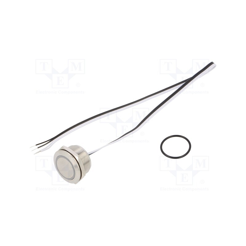 1 pcs x ONPOW - MTA22F-10E/Y/W/12V/S - Switch: vandal resistant, Pos: 2, SPST-NO, 50mA/24VDC, IP65, white