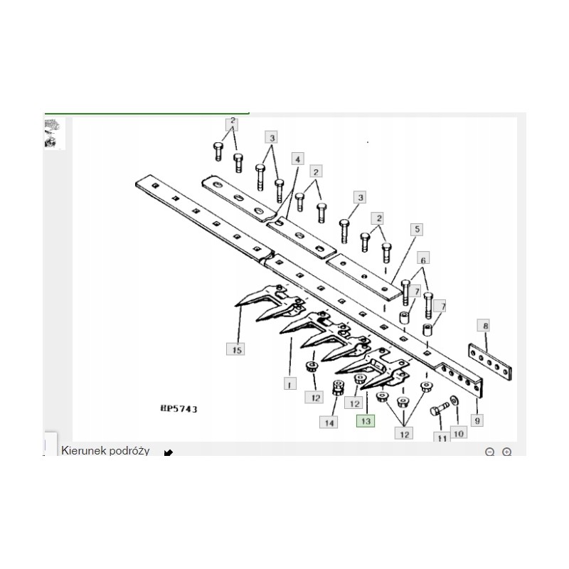 John Deere Schumacher bayonet left side Hedr 82