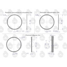 Set of engine piston rings for 1 K11 piston