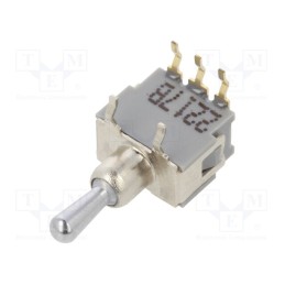 1 pcs x KNITTER-SWITCH - ATE 1 H-RA - Switch: toggle, Pos: 3, SPDT, (ON)-OFF-ON, 0.05A, 0.05A, -20÷85°C