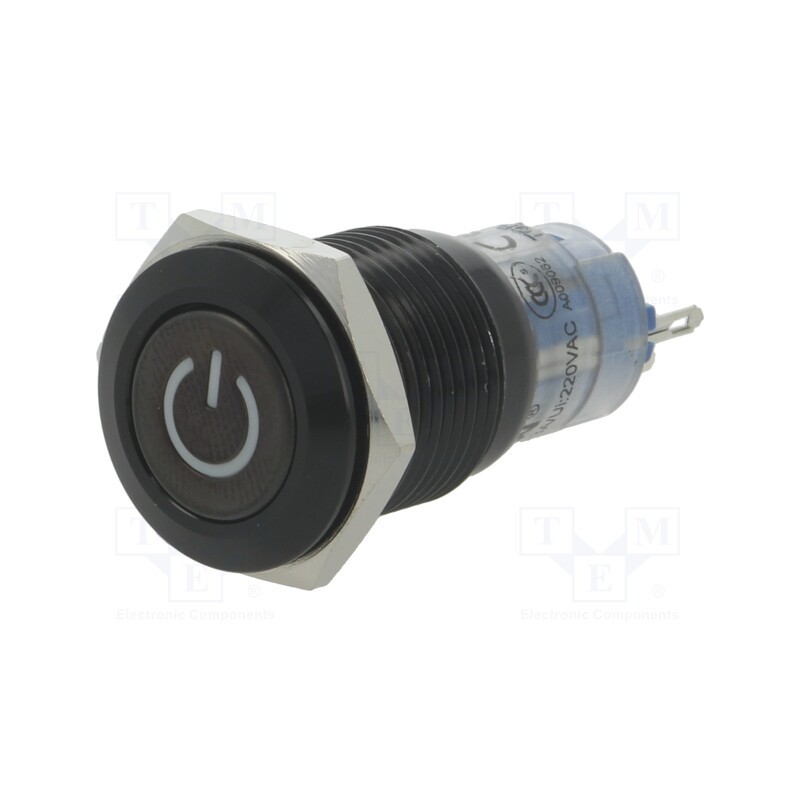 1 pcs x ONPOW - LAS2GQF-11ZDT/Y/12V/A - Switch: vandal resistant, Pos: 2, SPDT, 0.5A/220VAC, 1A/24VDC, IP40