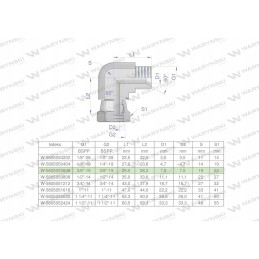 Inch hydraulic elbow AB 3 8 BSP Waryn