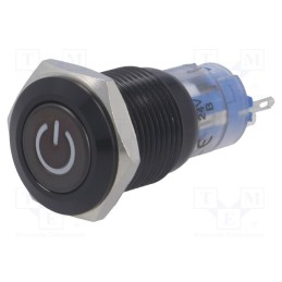 1 pcs x ONPOW - LAS2GQF-11ZDT/B/24V/A - Switch: vandal resistant, Pos: 2, SPDT, 0.5A/220VAC, 1A/24VDC, IP40