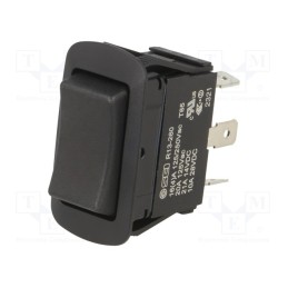 1 pcs x SWITCH COMPONENTS - SRB1-2G-DC-1-NN - ROCKER, DP3T, Pos: 3, (ON)-OFF-(ON), 10A/28VDC, black, IP56, none