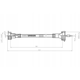 Linka mtg motohour counter l 580mm mf ursus