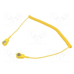 1 pcs x DESCO EUROPE - 230225 - Connection cable, ESD,coiled, black, 1MΩ, 2m