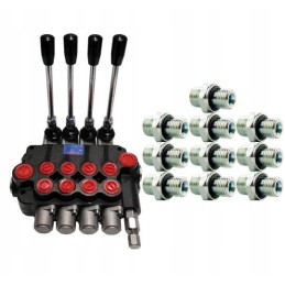 Connections to a 4-section 80l hydraulic distributor