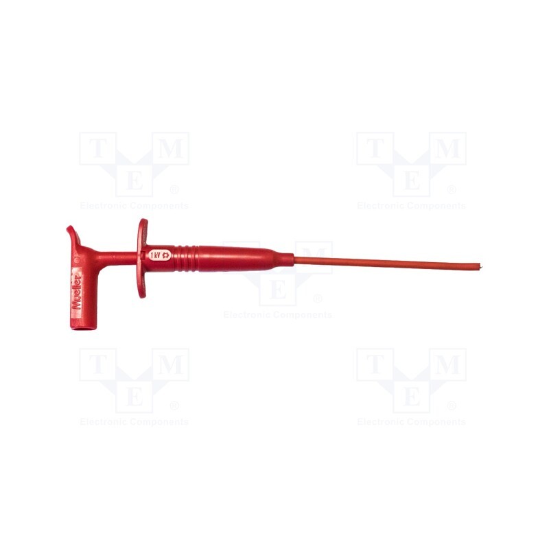 1 pcs x MUELLER ELECTRIC - BU-20433-2 - Clip-on probe, hook type, 1A, red, Contacts: steel, 1kV, 190mm