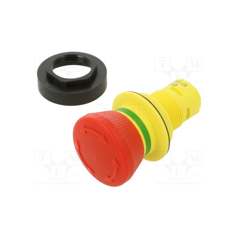 1 pcs x SCHLEGEL - RRJUV - Switch: emergency stop, 22mm, red, IP65, mushroom, Cutout: Ø22.3mm