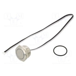 1 pcs x ONPOW - MTA22F-10E/Y/R/24V/S - Switch: vandal resistant, Pos: 2, SPST-NO, 50mA/24VDC, IP65, red