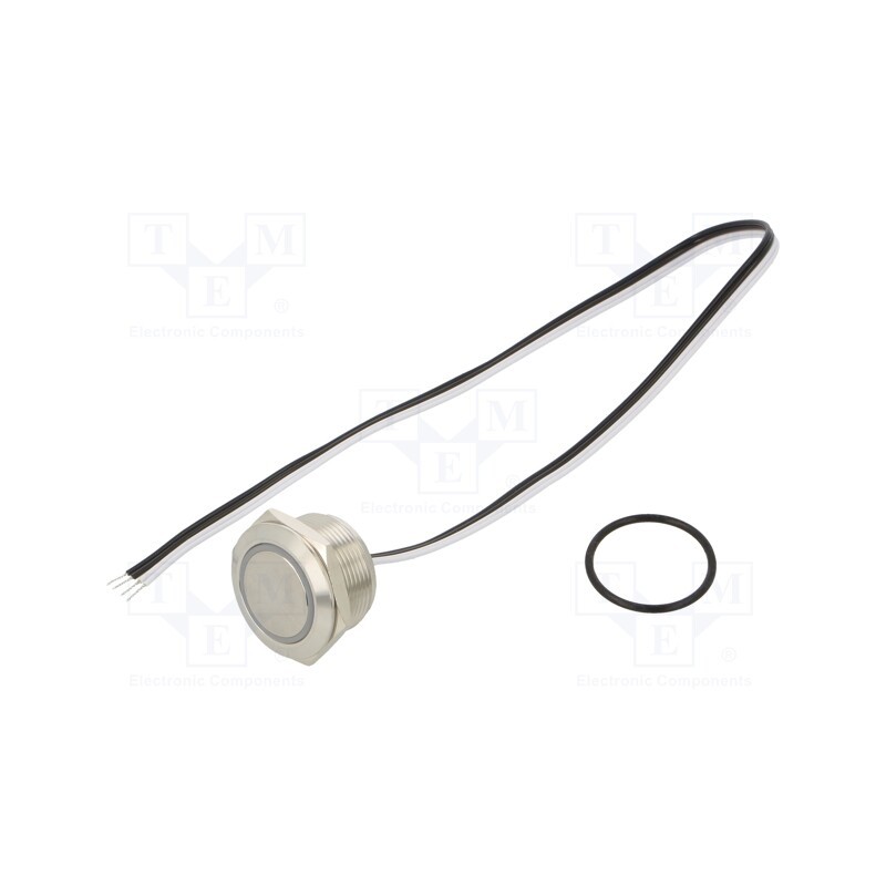 1 pcs x ONPOW - MTA22F-10E/Y/R/24V/S - Switch: vandal resistant, Pos: 2, SPST-NO, 50mA/24VDC, IP65, red