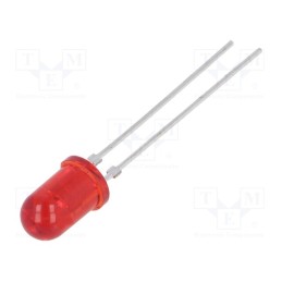4 pcs x VISHAY - TLHR5200 - LED, 5mm, red, 10÷50mcd, 28°, Front: convex, 2÷3V, No.of term: 2
