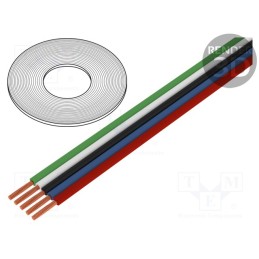 50 m x TECHNOKABEL - 0240 006 60 - Wire: ribbon, TLWY, 5x0.35mm2, stranded, Cu, unshielded, PVC, 150V