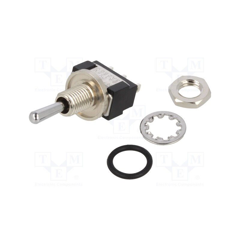 1 pcs x KNITTER-SWITCH - MTE 106 E - Switch: toggle, Pos: 3, SPDT, ON-OFF-ON, 6A/125VAC, 6A/6VDC, 20mΩ