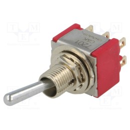 1 pcs x C&K - 7201SYZQE - Switch: toggle, Pos: 2, DPDT, ON-ON, 2A/250VAC, 5A/28VDC, -30÷85°C