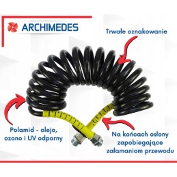 Spiral connection cable, red, polyamide