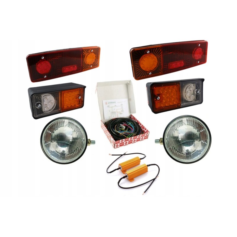 Combined installation Ursus C360 headlights, LED lamps