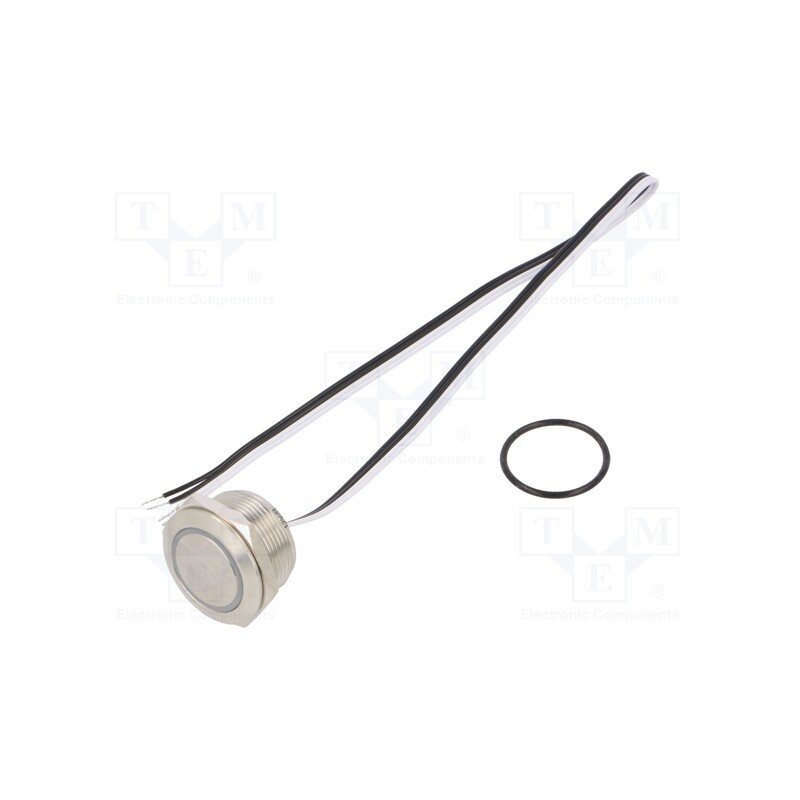 1 pcs x ONPOW - MTA22F-10E/Y/R/12V/S - Switch: vandal resistant, Pos: 2, SPST-NO, 50mA/24VDC, IP65, red